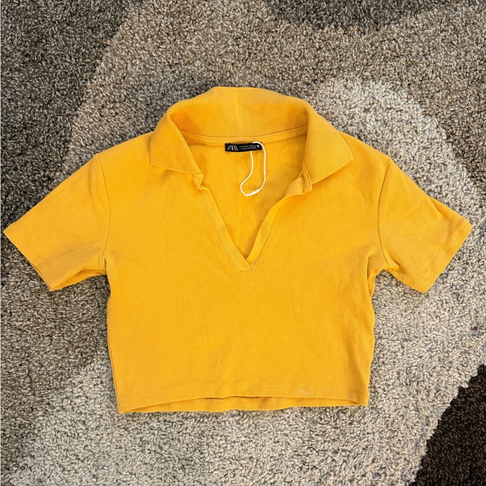 Zara yellow cropped polo💛💛💛